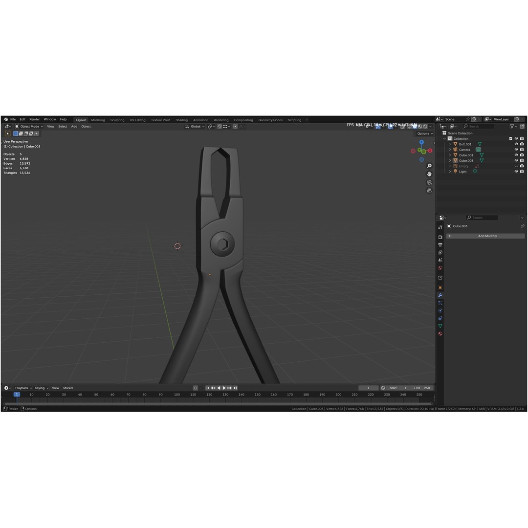 Bracket Removing Plier Tool 3D Model – Low Poly PBR Asset, FBX, OBJ - View 32