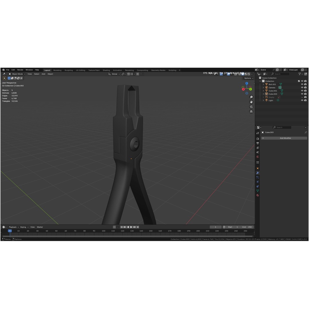 Bracket Removing Plier Tool 3D Model – Low Poly PBR Asset, FBX, OBJ - View 33