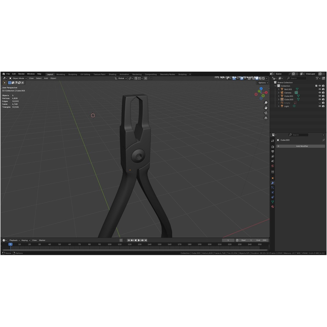 Bracket Removing Plier Tool 3D Model – Low Poly PBR Asset, FBX, OBJ - View 35