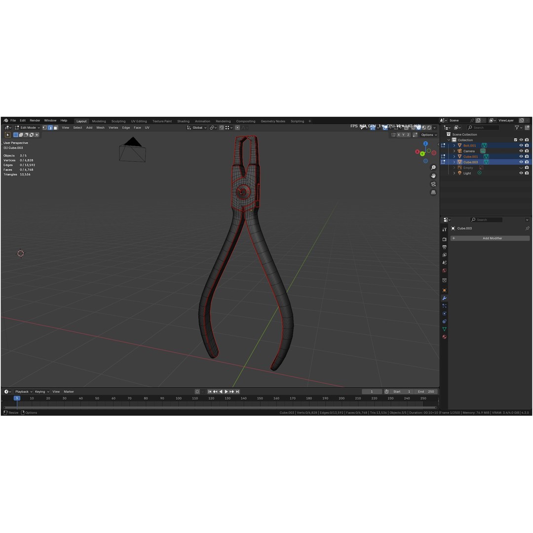 Bracket Removing Plier Tool 3D Model – Low Poly PBR Asset, FBX, OBJ - View 36