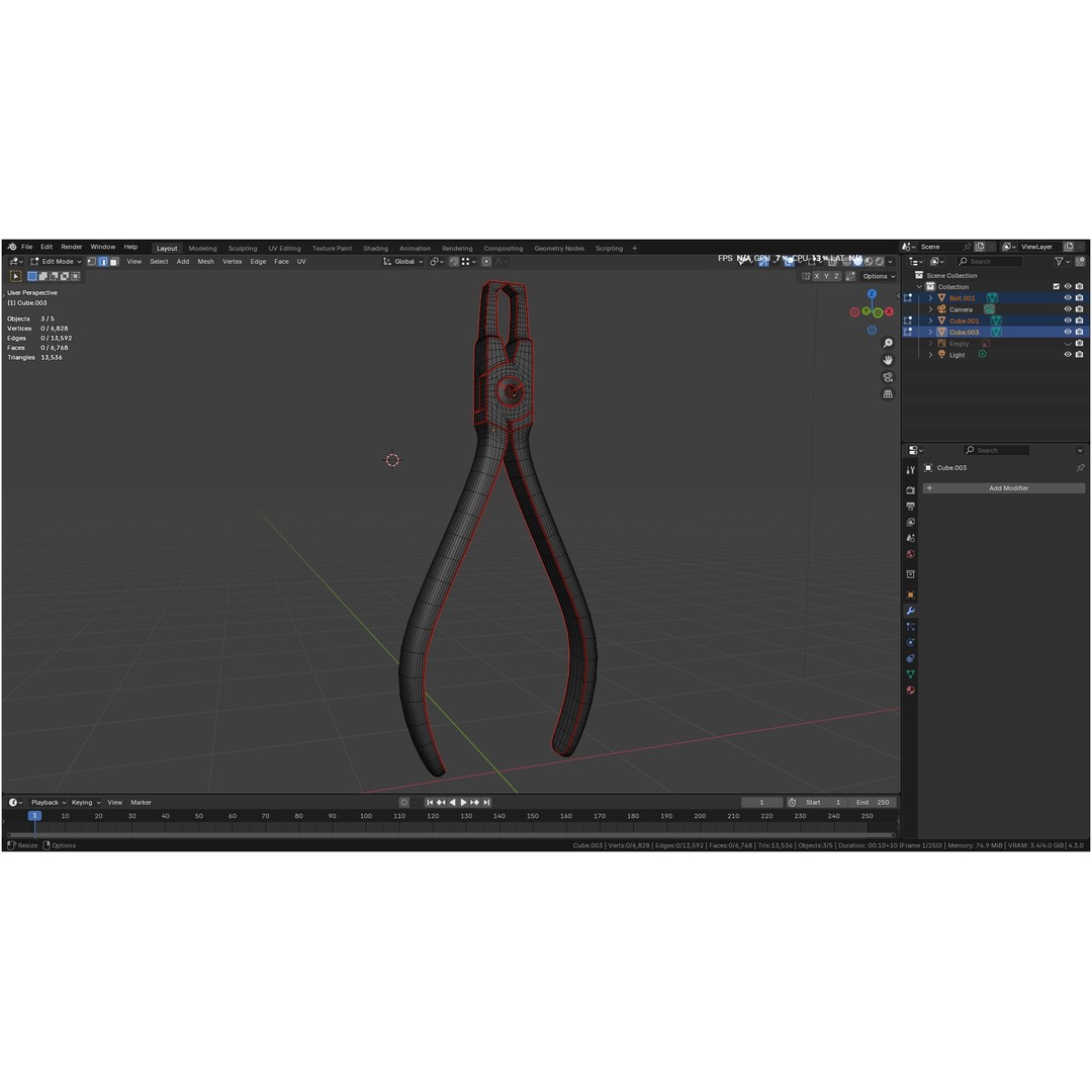 Bracket Removing Plier Tool 3D Model – Low Poly PBR Asset, FBX, OBJ - View 37