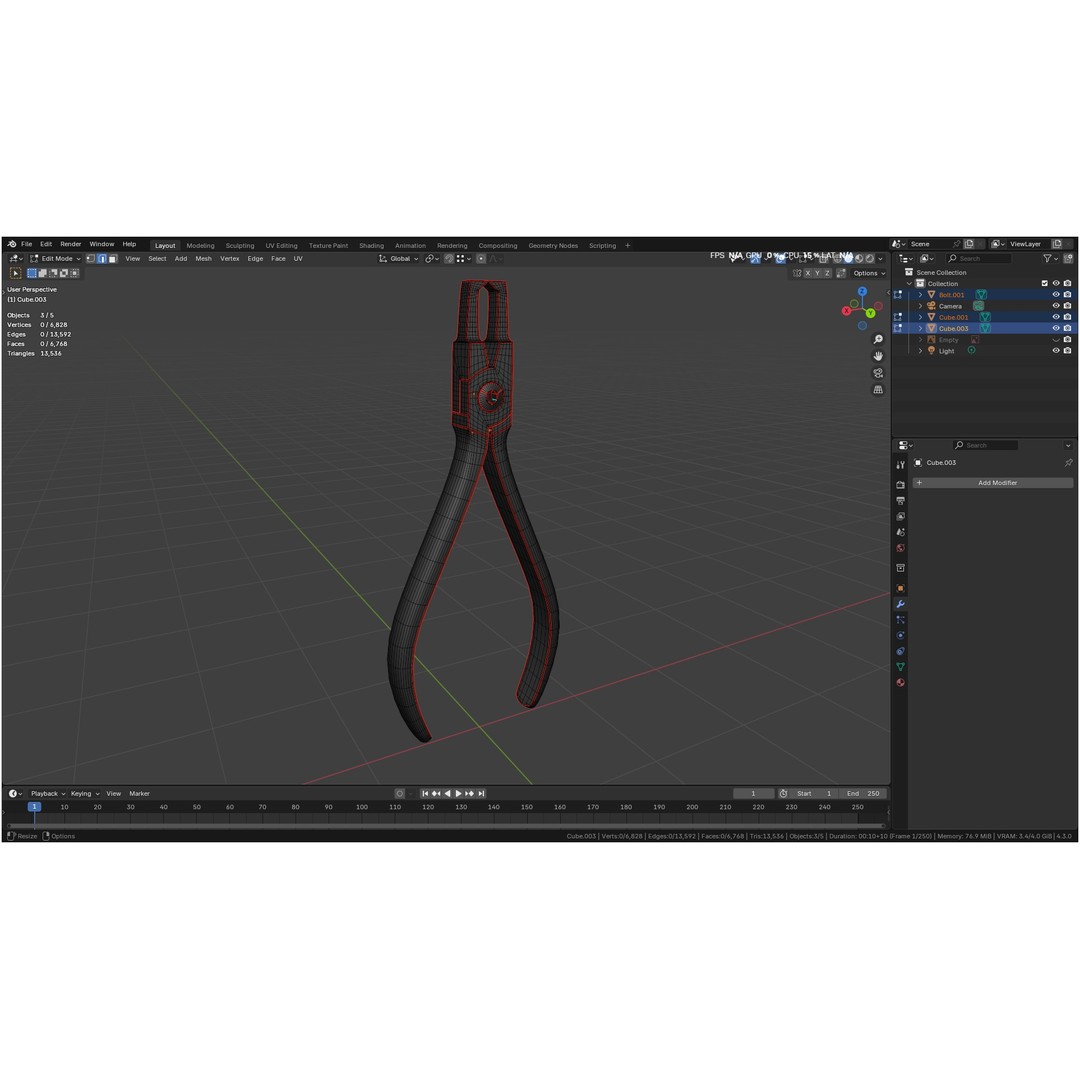 Bracket Removing Plier Tool 3D Model – Low Poly PBR Asset, FBX, OBJ - View 38