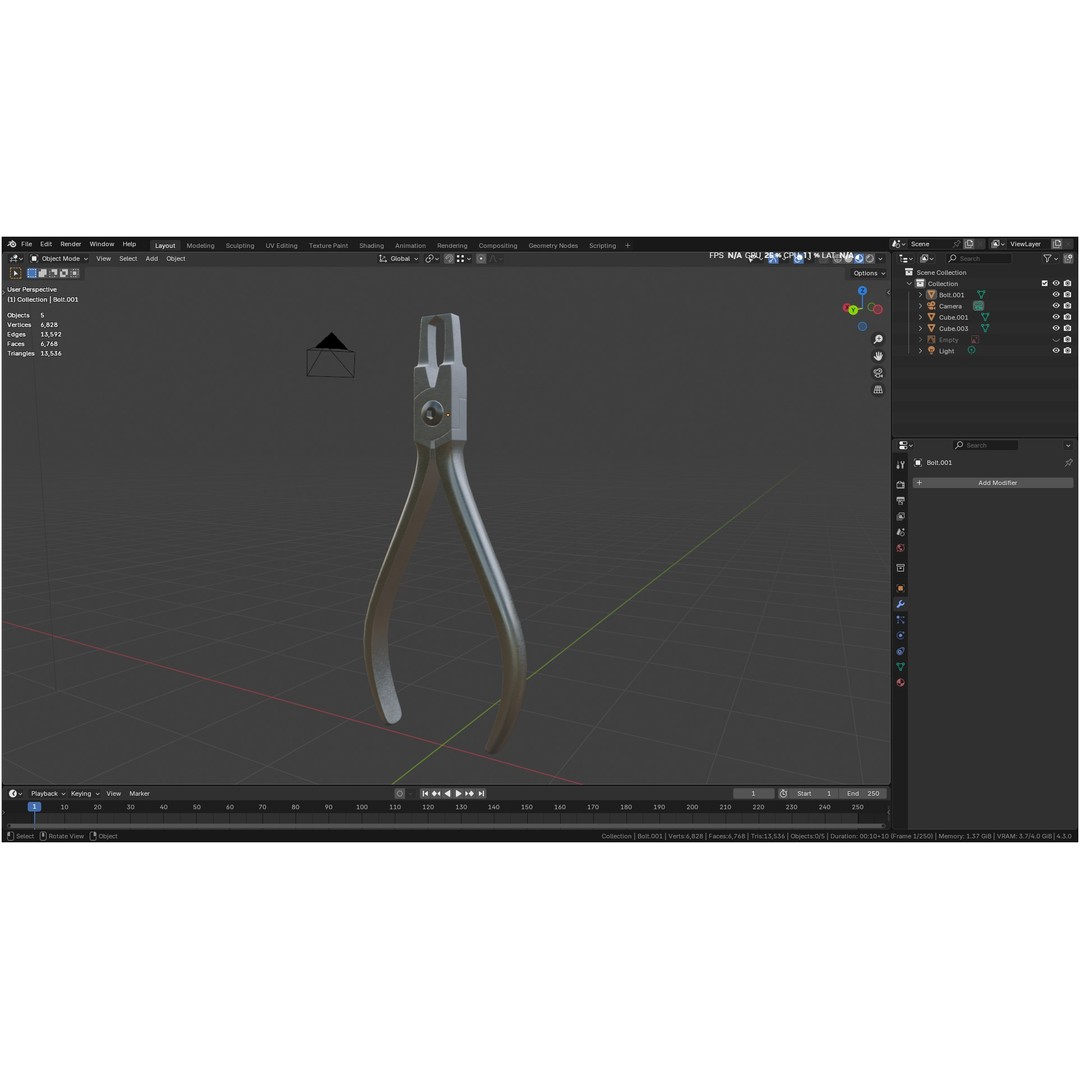 Bracket Removing Plier Tool 3D Model – Low Poly PBR Asset, FBX, OBJ - View 56