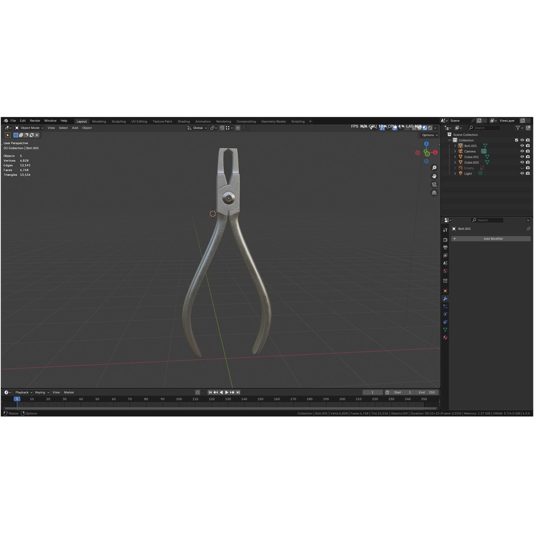 Bracket Removing Plier Tool 3D Model – Low Poly PBR Asset, FBX, OBJ - View 57