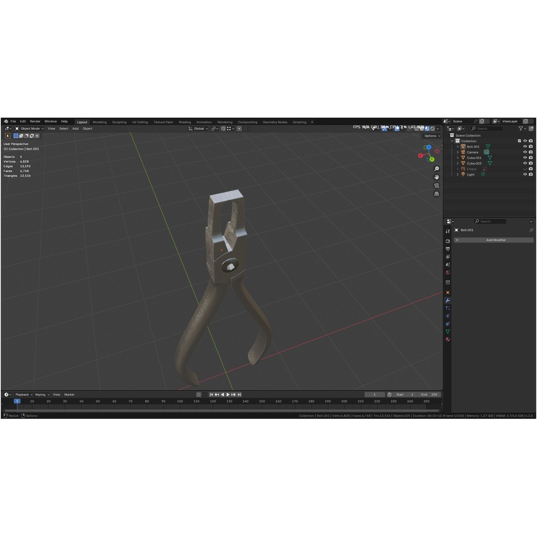 Bracket Removing Plier Tool 3D Model – Low Poly PBR Asset, FBX, OBJ - View 58