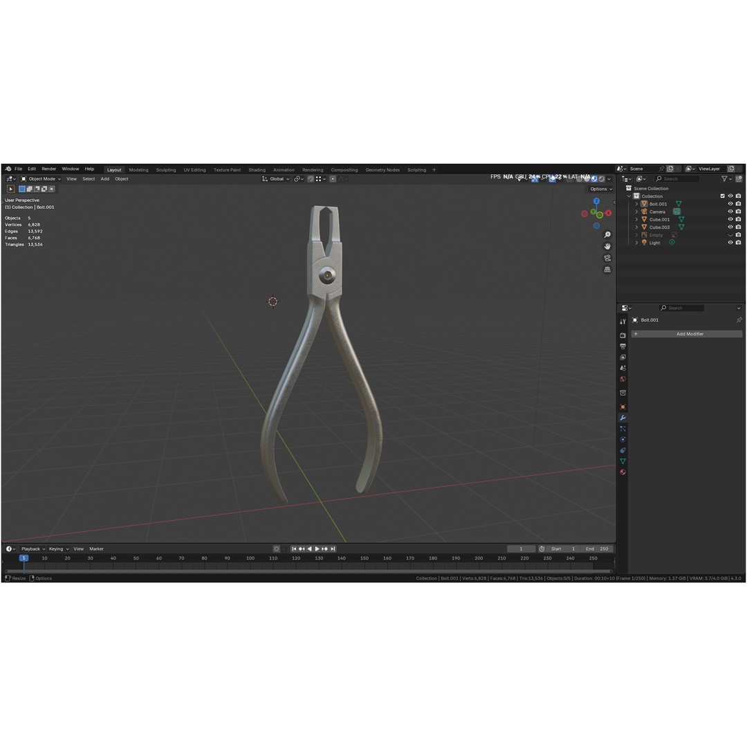 Bracket Removing Plier Tool 3D Model – Low Poly PBR Asset, FBX, OBJ - View 59