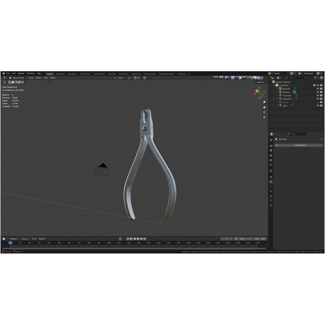 Bracket Removing Plier Tool 3D Model – Low Poly PBR Asset, FBX, OBJ - View 63