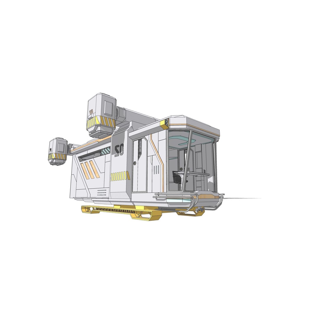 Sci-Fi Personal Aircraft 3D Model – Futuristic Flying Vehicle, FBX - View 5