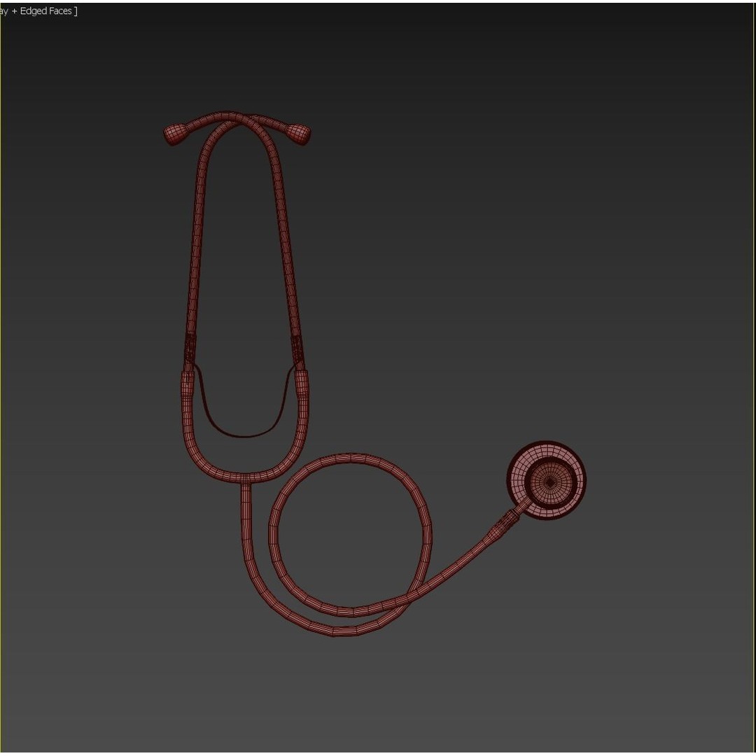 Stethoscope 3D Model – Low Poly Medical Equipment, FBX, PBR - View 13
