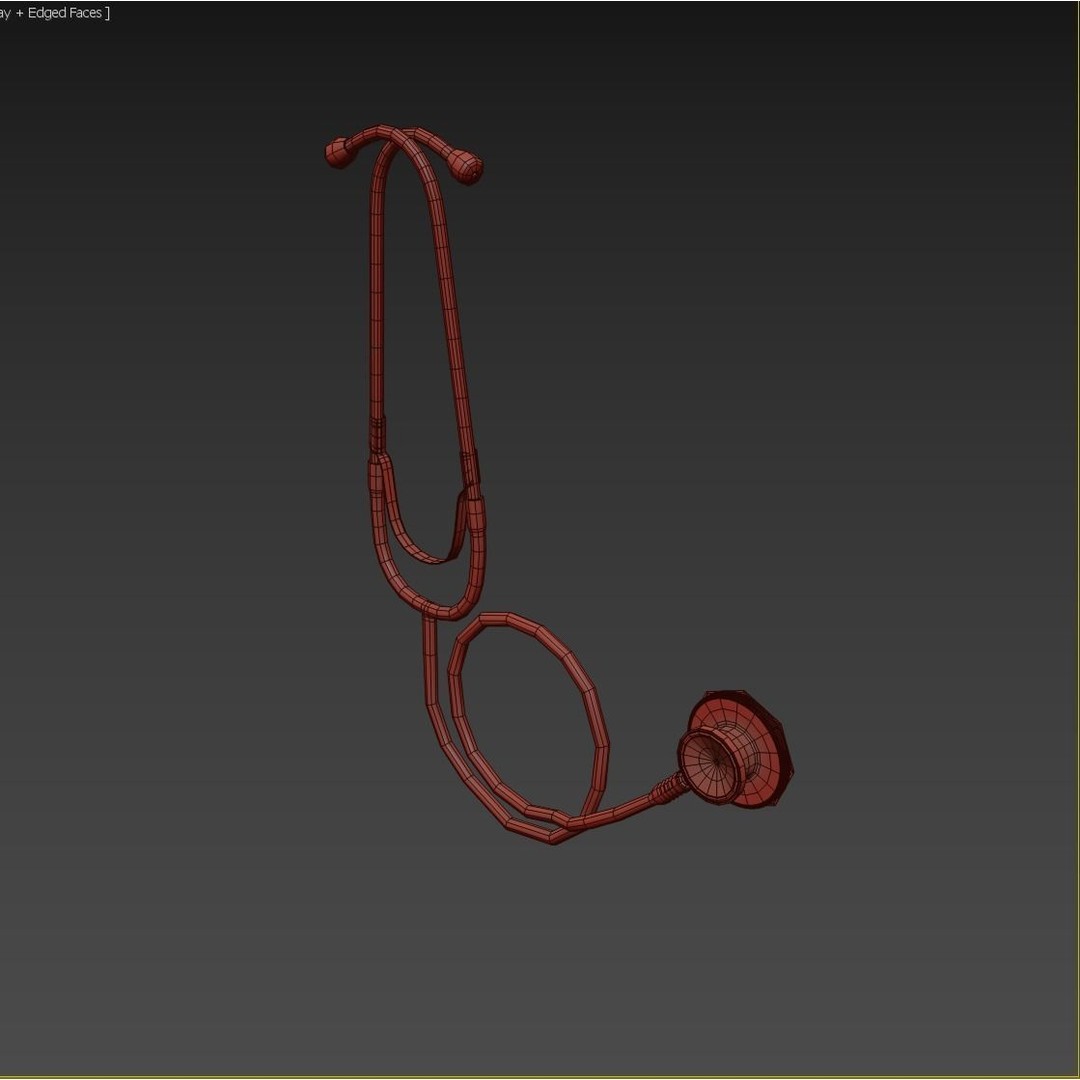 Stethoscope 3D Model – Low Poly Medical Equipment, FBX, PBR - View 3