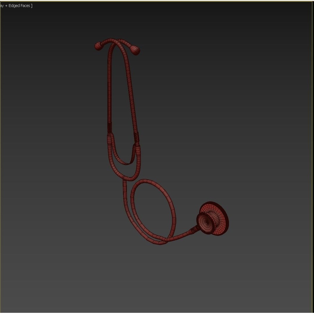 Stethoscope 3D Model – Low Poly Medical Equipment, FBX, PBR - View 4
