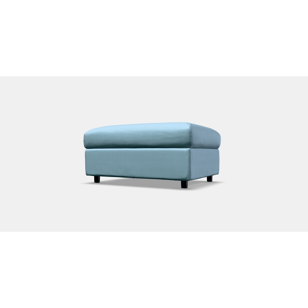 VIMLE Footstool 3D Model – Low Poly Storage Ottoman, FBX - View 12