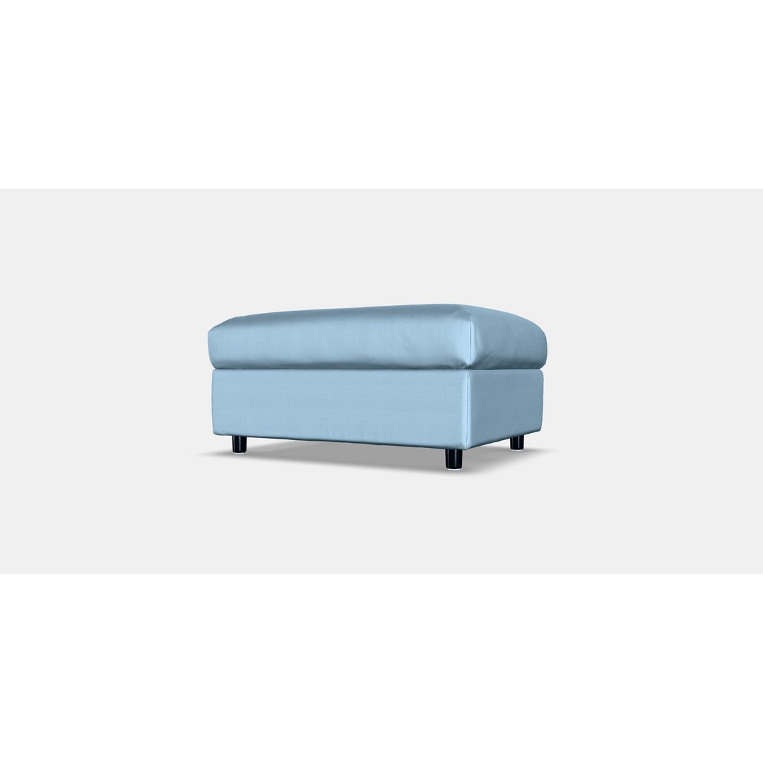 VIMLE Footstool 3D Model – Low Poly Storage Ottoman, FBX - View 5