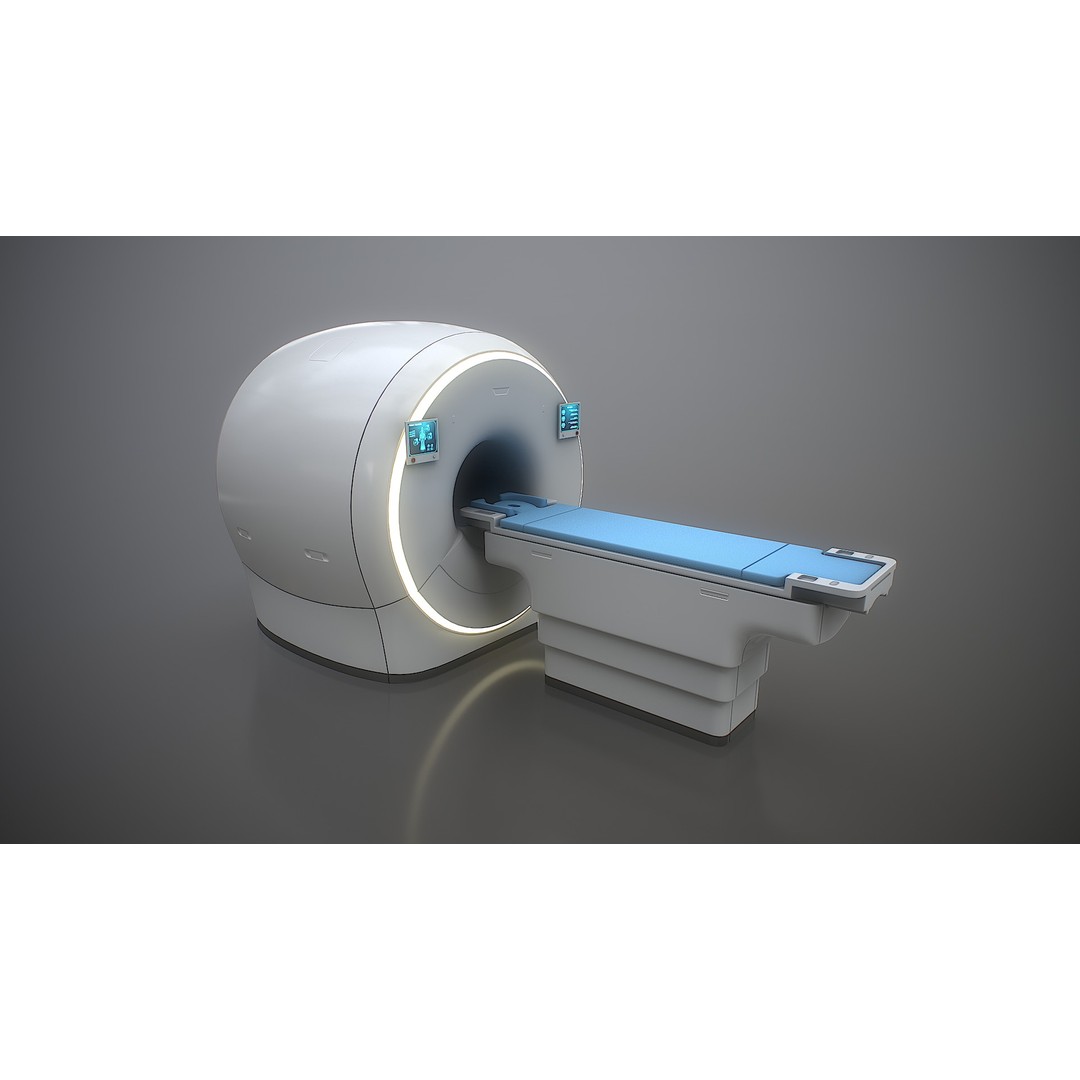 MRI Scanner 3D Model – Low Poly PBR Asset for Games, FBX, OBJ - View 10