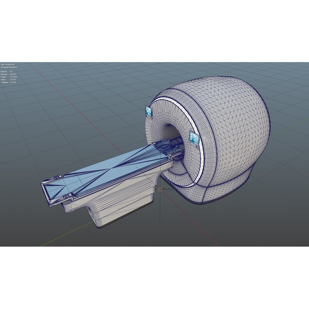 MRI Scanner 3D Model – Low Poly PBR Asset for Games, FBX, OBJ - View 17