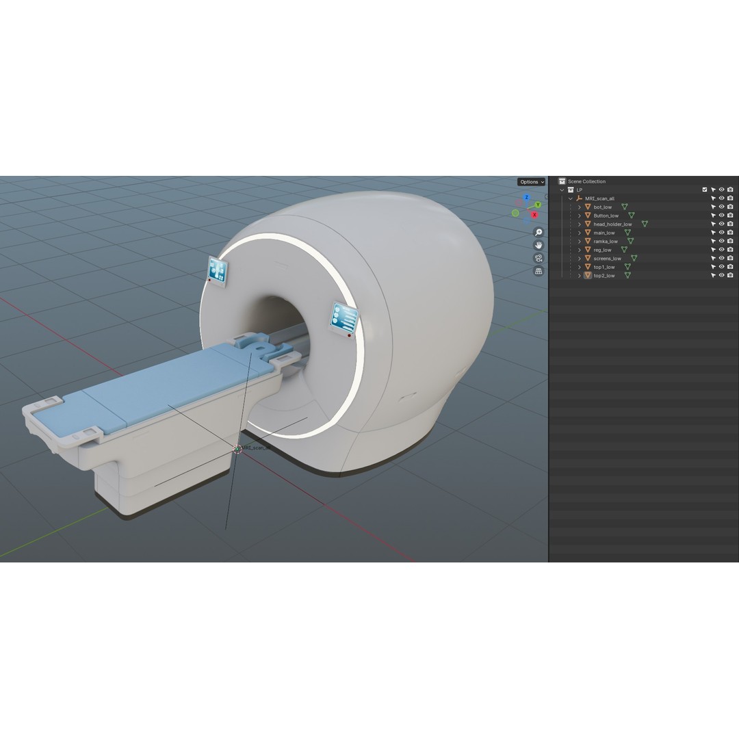 MRI Scanner 3D Model – Low Poly PBR Asset for Games, FBX, OBJ - View 18