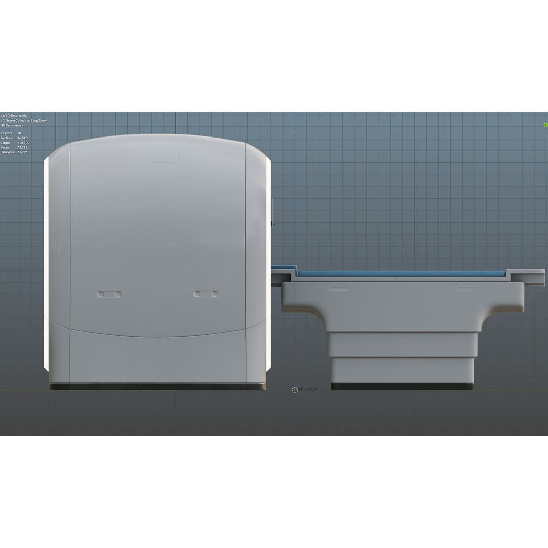 MRI Scanner 3D Model – Low Poly PBR Asset for Games, FBX, OBJ - View 19