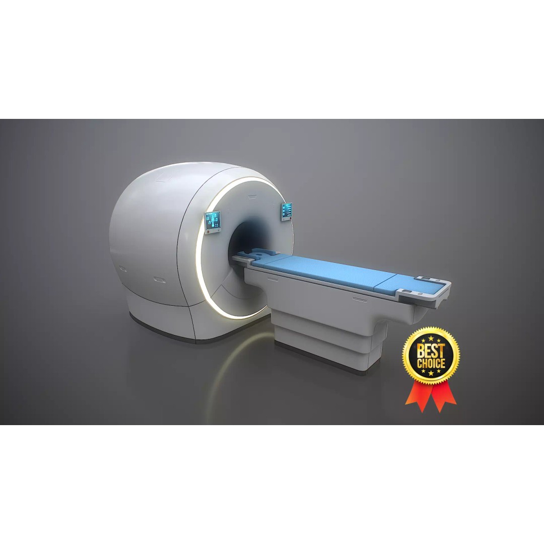 MRI Scanner 3D Model – Low Poly PBR Asset for Games, FBX, OBJ - View 3