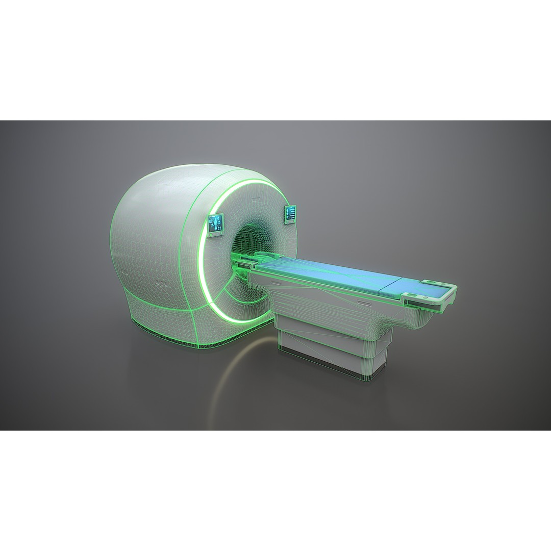 MRI Scanner 3D Model – Low Poly PBR Asset for Games, FBX, OBJ - View 4