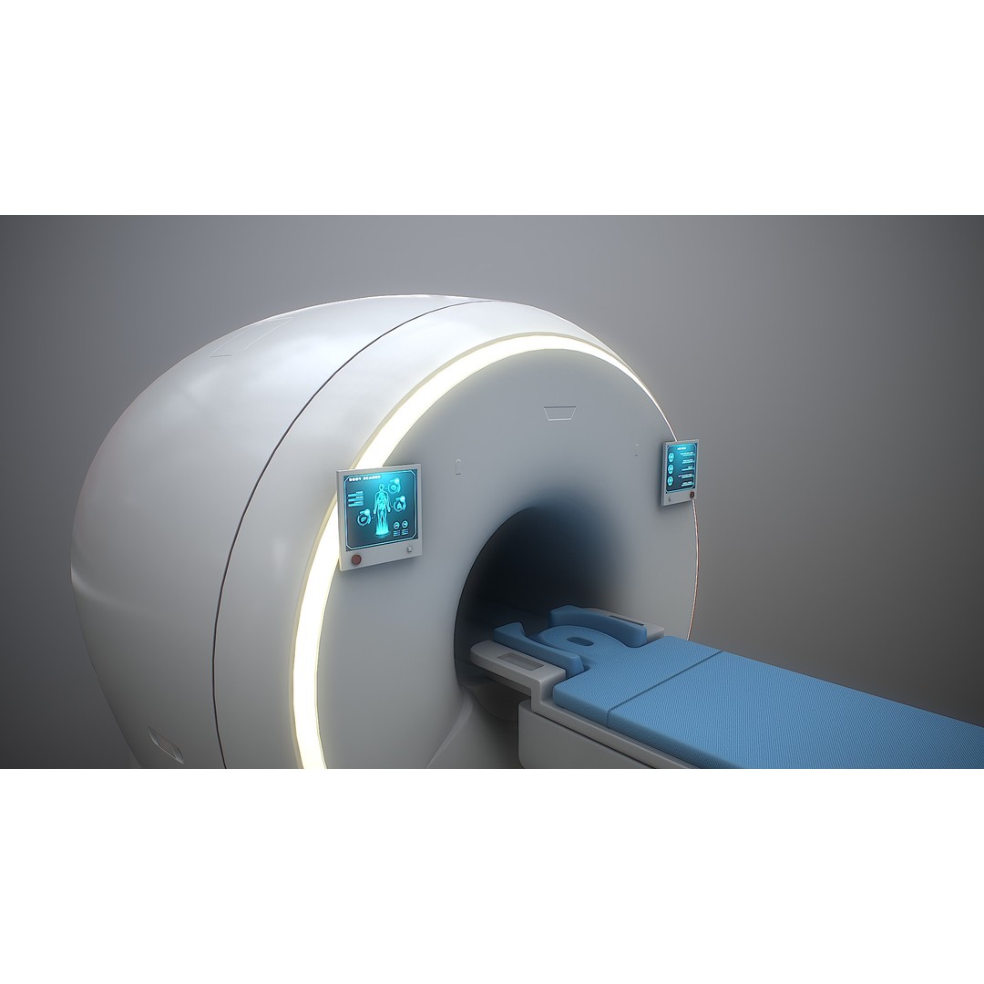 MRI Scanner 3D Model – Low Poly PBR Asset for Games, FBX, OBJ - View 5