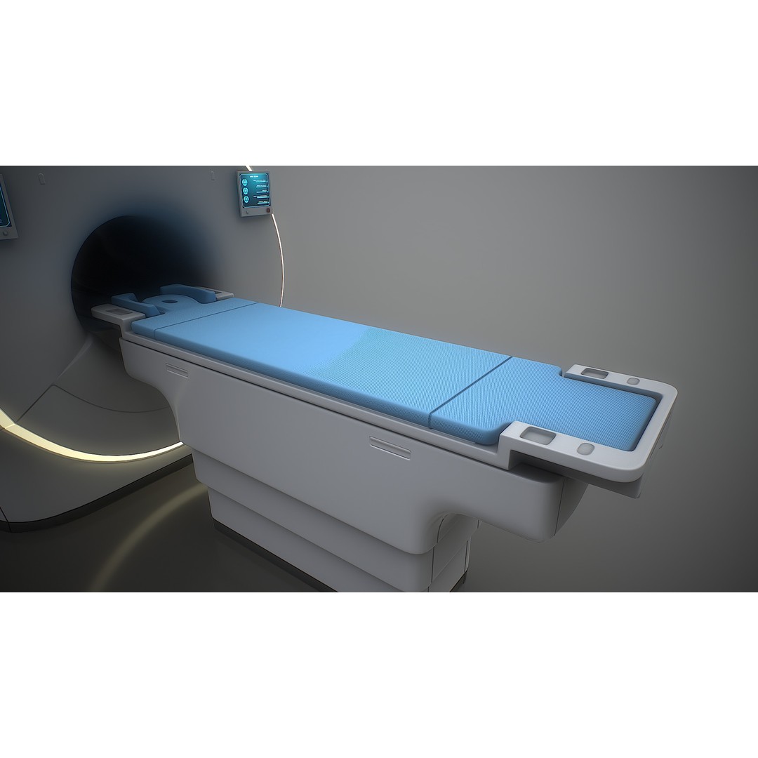 MRI Scanner 3D Model – Low Poly PBR Asset for Games, FBX, OBJ - View 8