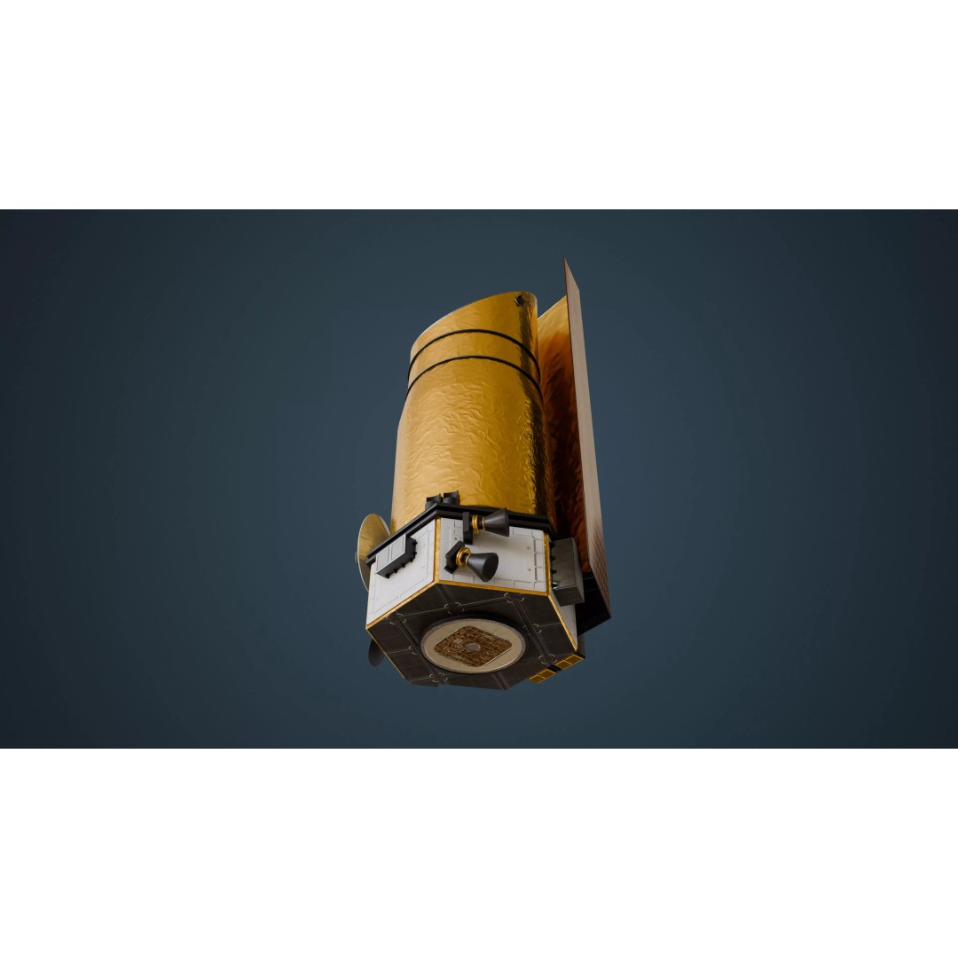 Space Telescope 3D Model – Low Poly PBR Asset, FBX, OBJ, Blender - View 11