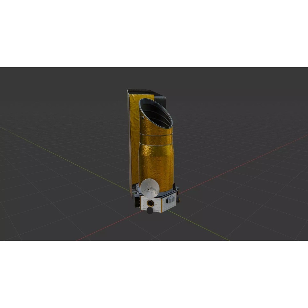 Space Telescope 3D Model – Low Poly PBR Asset, FBX, OBJ, Blender - View 12