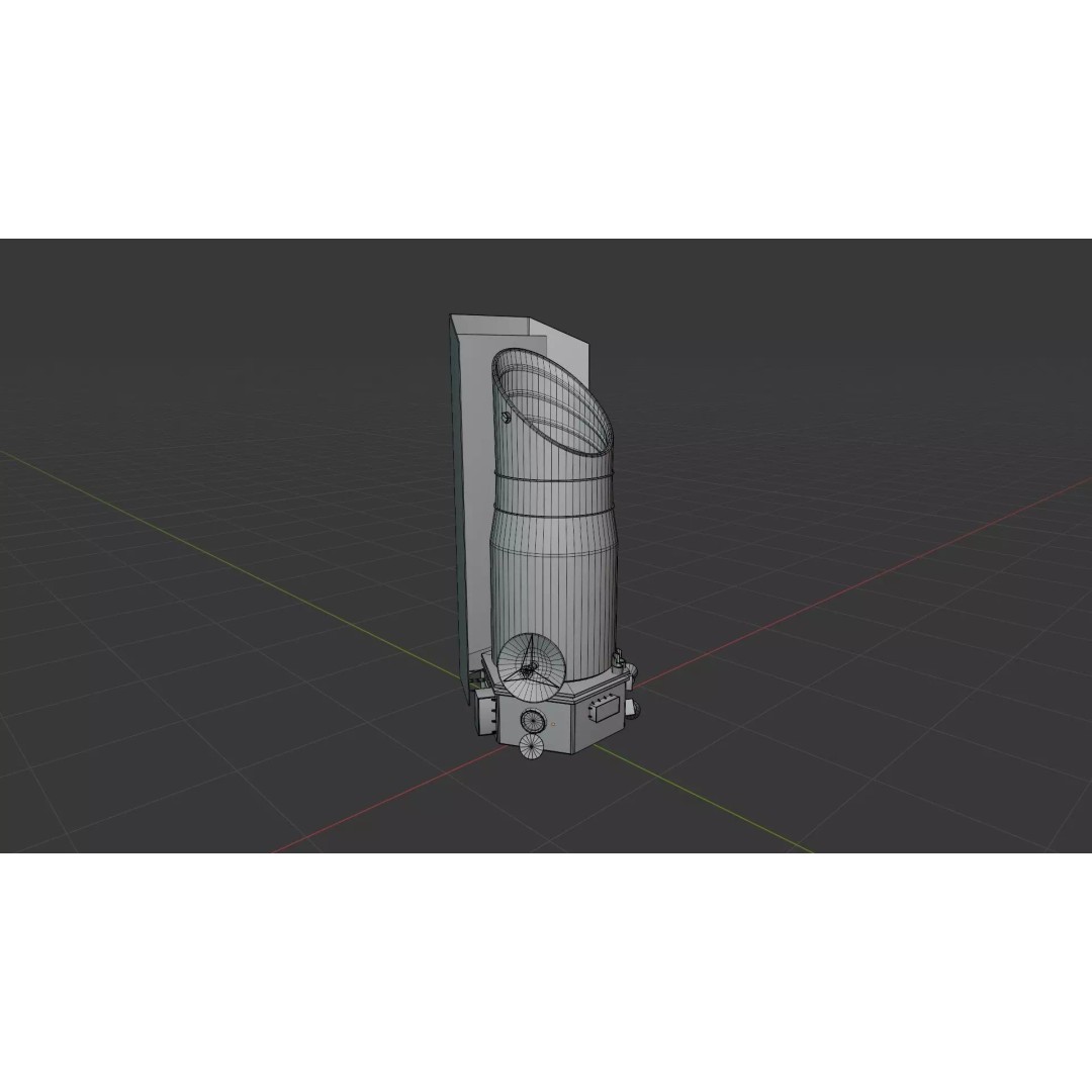 Space Telescope 3D Model – Low Poly PBR Asset, FBX, OBJ, Blender - View 14