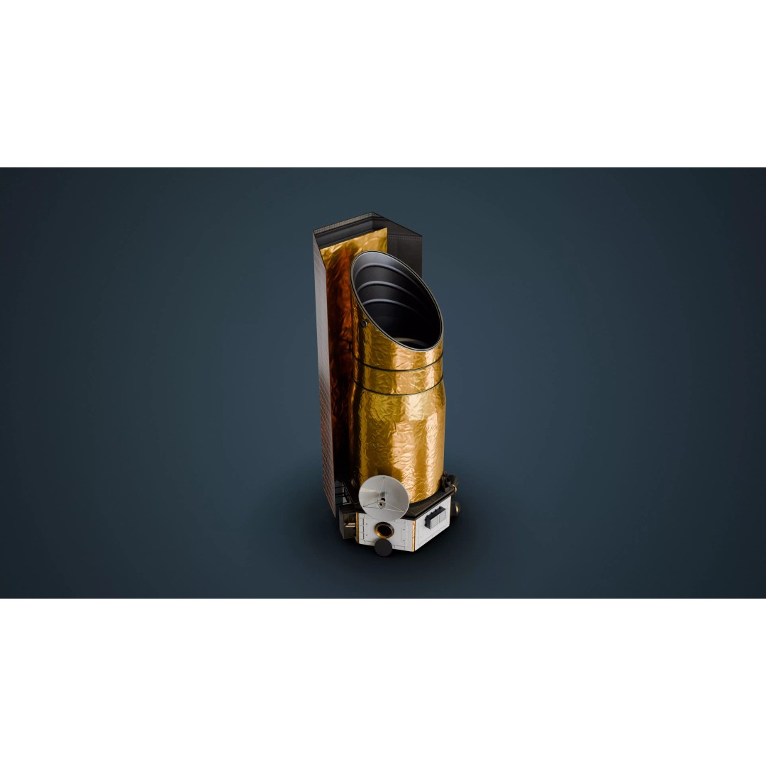 Space Telescope 3D Model – Low Poly PBR Asset, FBX, OBJ, Blender - View 4