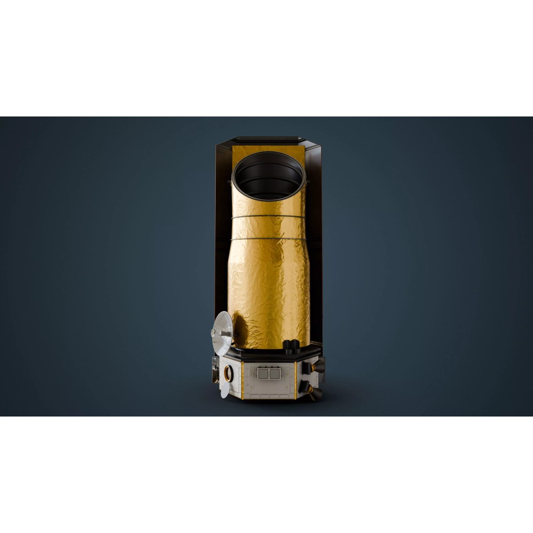 Space Telescope 3D Model – Low Poly PBR Asset, FBX, OBJ, Blender - View 7