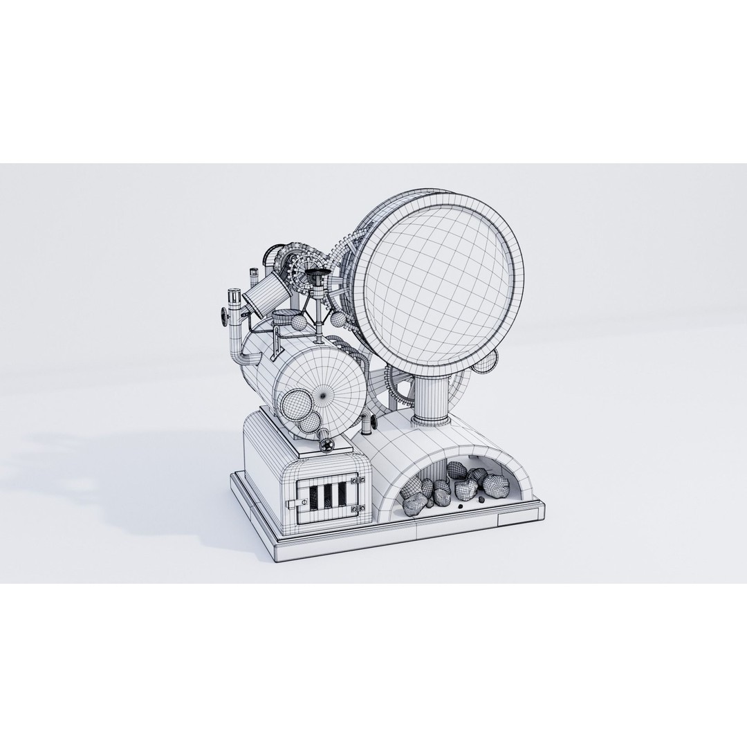 Steampunk Clock 3D Model – PBR Furniture Asset, Blender, FBX, OBJ - View 17