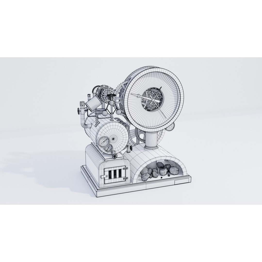 Steampunk Clock 3D Model – PBR Furniture Asset, Blender, FBX, OBJ - View 18