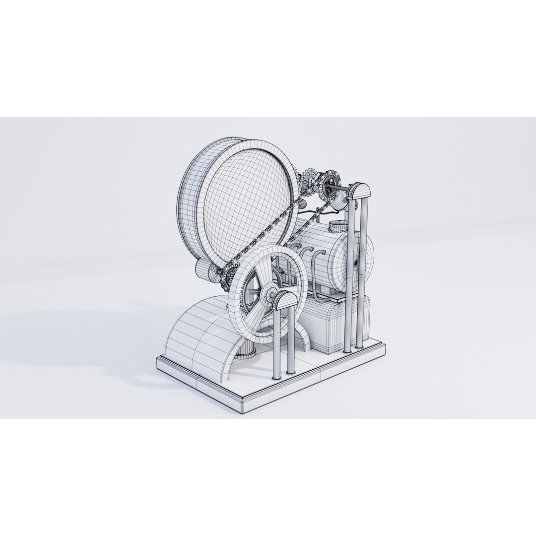 Steampunk Clock 3D Model – PBR Furniture Asset, Blender, FBX, OBJ - View 5