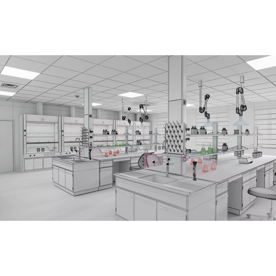 Large-Scale Scientific Research Laboratory 3D Model – PBR Interior Scene, FBX, OBJ