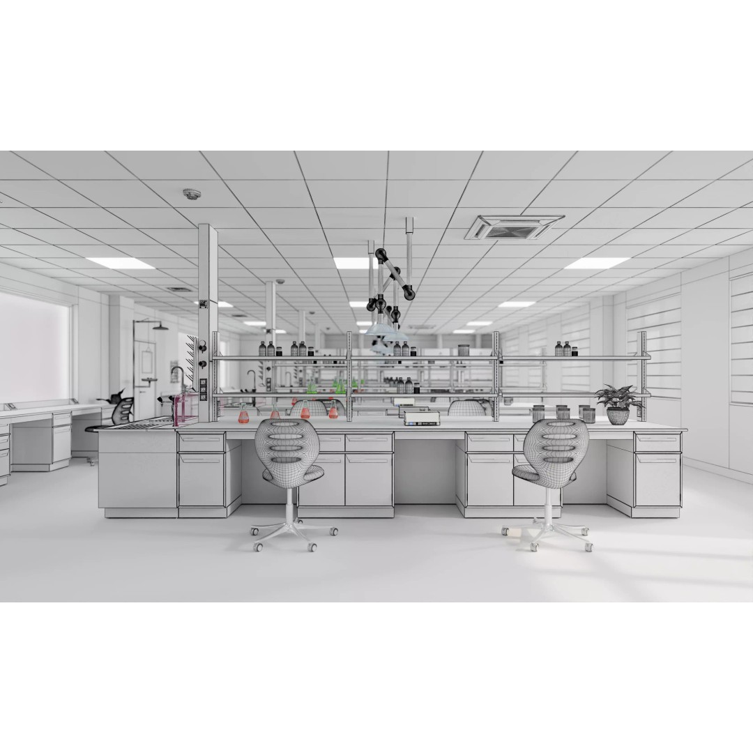 Large-Scale Scientific Research Laboratory 3D Model – PBR Interior Scene, FBX, OBJ - View 14