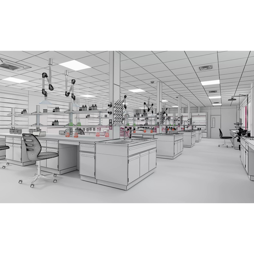 Large-Scale Scientific Research Laboratory 3D Model – PBR Interior Scene, FBX, OBJ - View 16