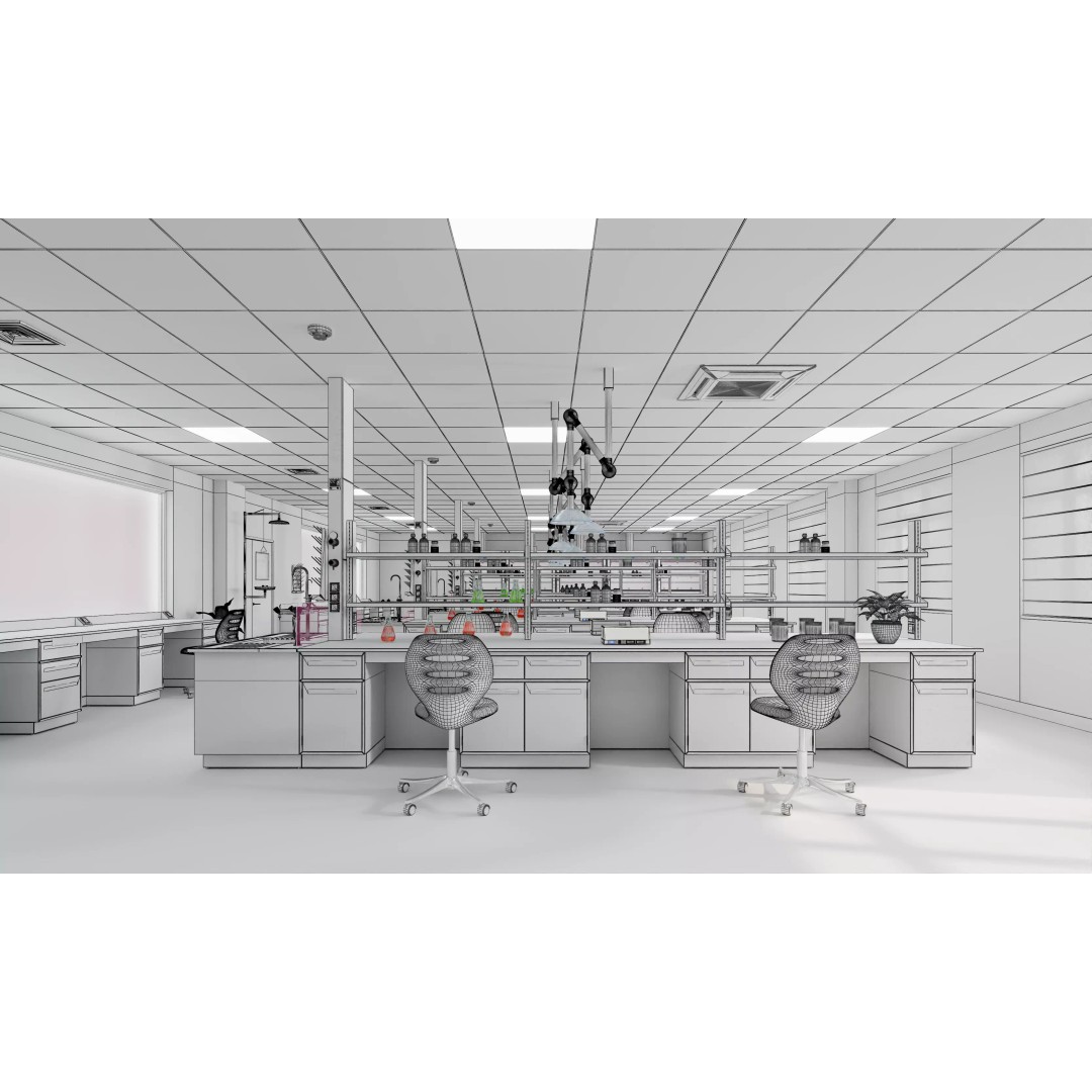 Large-Scale Scientific Research Laboratory 3D Model – PBR Interior Scene, FBX, OBJ - View 17