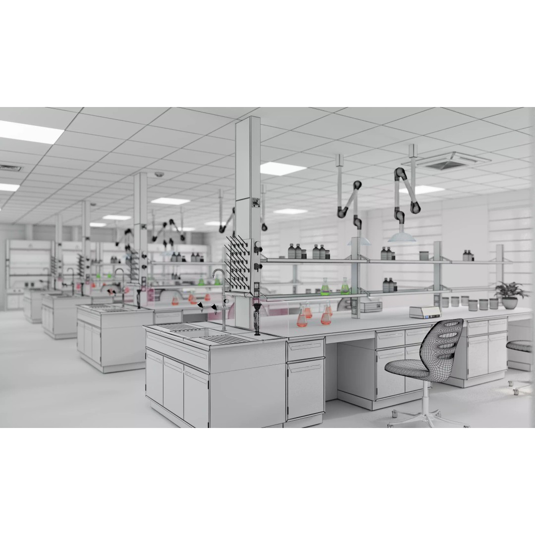 Large-Scale Scientific Research Laboratory 3D Model – PBR Interior Scene, FBX, OBJ - View 18