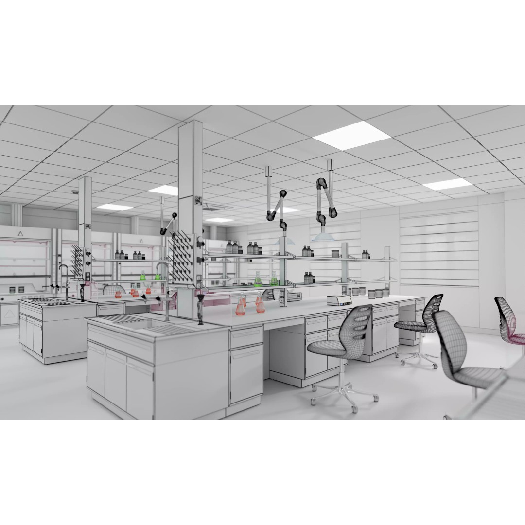 Large-Scale Scientific Research Laboratory 3D Model – PBR Interior Scene, FBX, OBJ - View 22