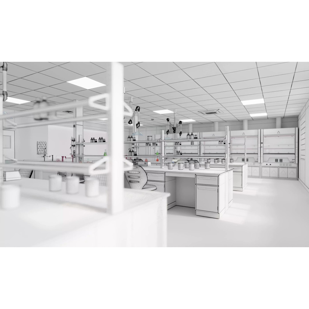 Large-Scale Scientific Research Laboratory 3D Model – PBR Interior Scene, FBX, OBJ - View 24