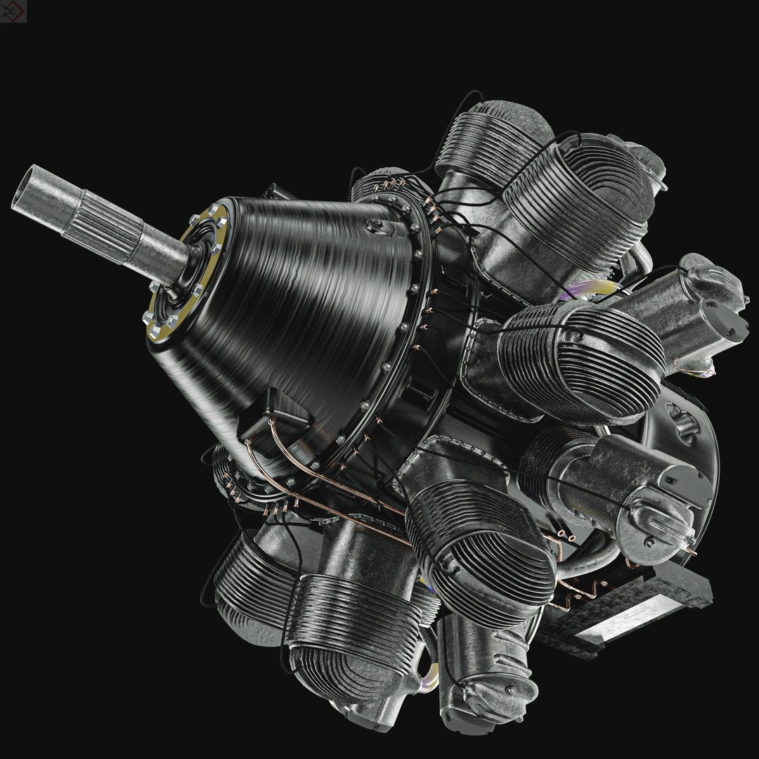 Aircraft Engine 3D Model – High Poly Industrial Asset, FBX, OBJ - View 10