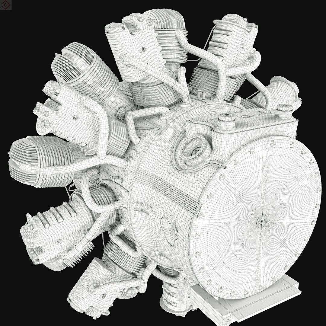 Aircraft Engine 3D Model – High Poly Industrial Asset, FBX, OBJ - View 12