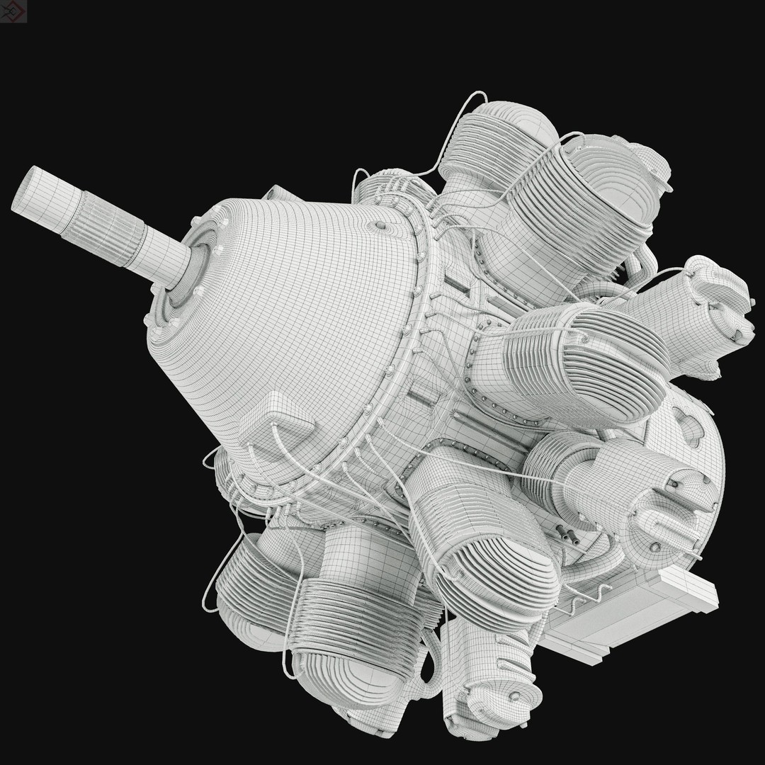 Aircraft Engine 3D Model – High Poly Industrial Asset, FBX, OBJ - View 13