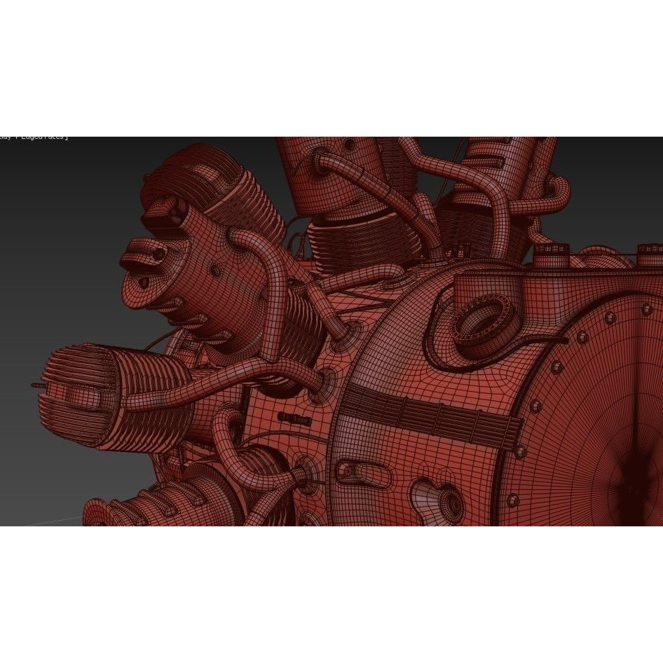 Aircraft Engine 3D Model – High Poly Industrial Asset, FBX, OBJ - View 14