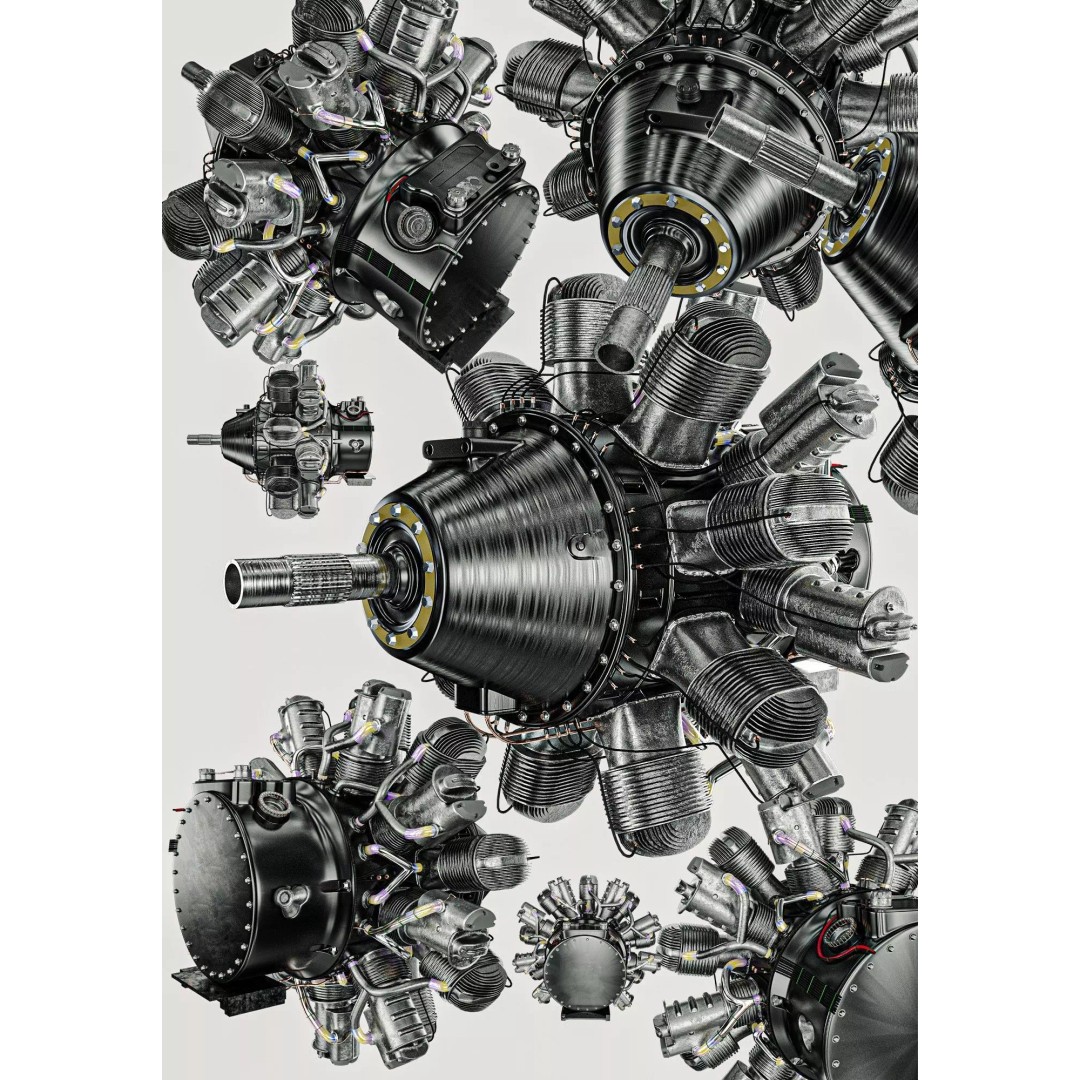 Aircraft Engine 3D Model – High Poly Industrial Asset, FBX, OBJ - View 2