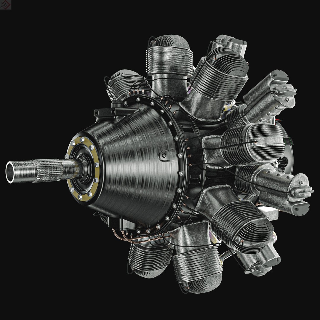 Aircraft Engine 3D Model – High Poly Industrial Asset, FBX, OBJ - View 3