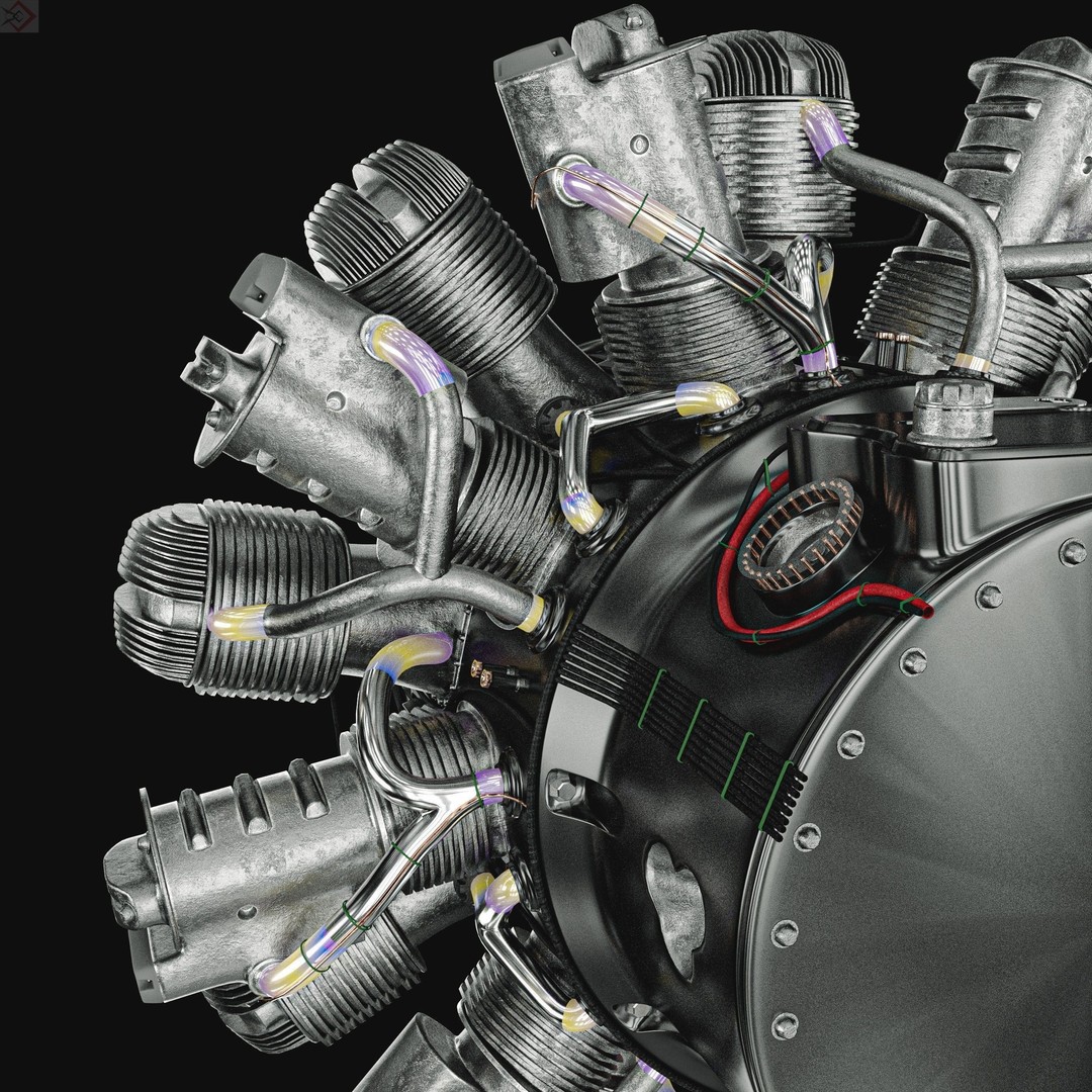 Aircraft Engine 3D Model – High Poly Industrial Asset, FBX, OBJ - View 4