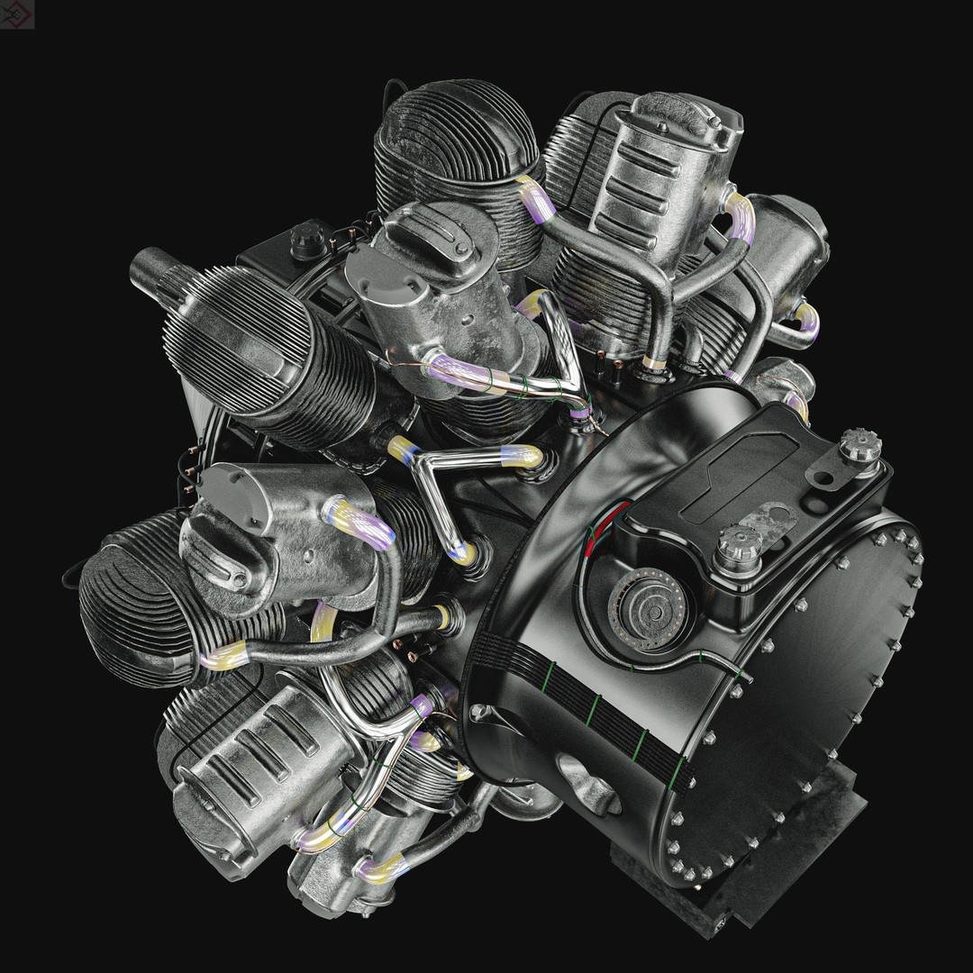 Aircraft Engine 3D Model – High Poly Industrial Asset, FBX, OBJ - View 5