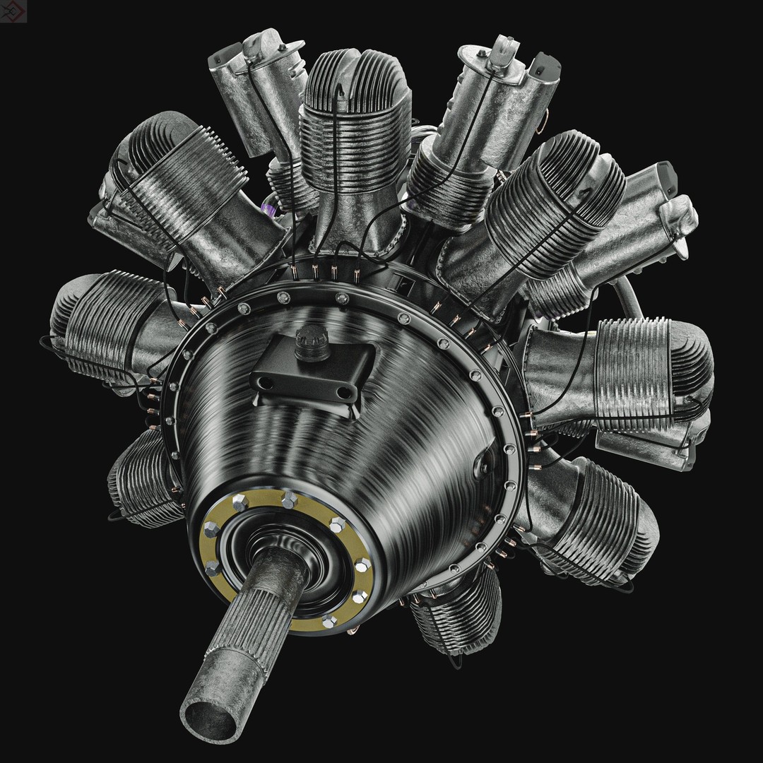 Aircraft Engine 3D Model – High Poly Industrial Asset, FBX, OBJ - View 6