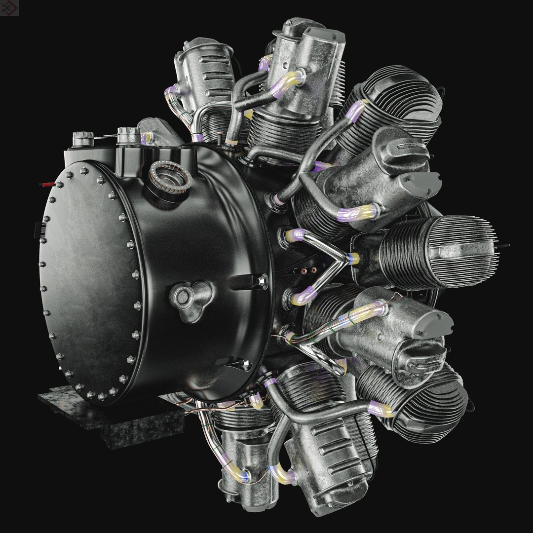 Aircraft Engine 3D Model – High Poly Industrial Asset, FBX, OBJ - View 7